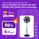 Ventilador De Pie Liliana Vp16p 16 220 v Negro Cantidad de aspas 5 Diámetro 16 " Material de las aspas Plástico